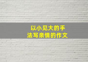 以小见大的手法写亲情的作文