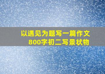 以遇见为题写一篇作文800字初二写景状物