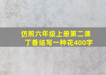 仿照六年级上册第二课丁香结写一种花400字