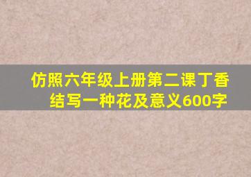 仿照六年级上册第二课丁香结写一种花及意义600字