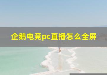 企鹅电竞pc直播怎么全屏