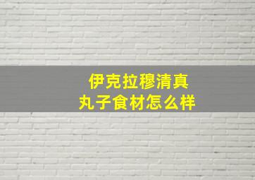 伊克拉穆清真丸子食材怎么样