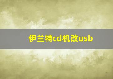 伊兰特cd机改usb