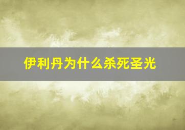 伊利丹为什么杀死圣光