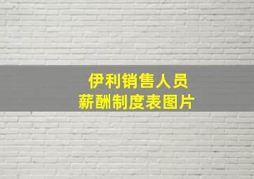 伊利销售人员薪酬制度表图片