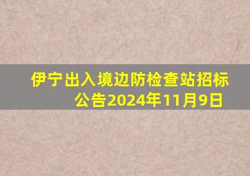 伊宁出入境边防检查站招标公告2024年11月9日