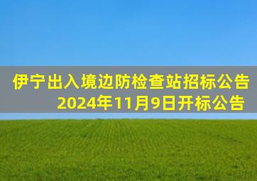 伊宁出入境边防检查站招标公告2024年11月9日开标公告