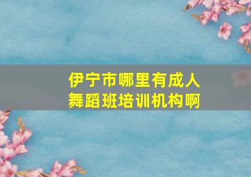 伊宁市哪里有成人舞蹈班培训机构啊