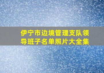 伊宁市边境管理支队领导班子名单照片大全集