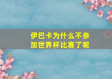 伊巴卡为什么不参加世界杯比赛了呢