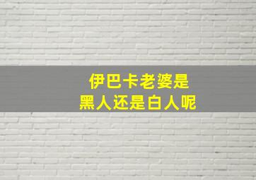 伊巴卡老婆是黑人还是白人呢