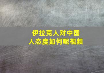 伊拉克人对中国人态度如何呢视频