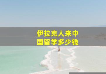 伊拉克人来中国留学多少钱