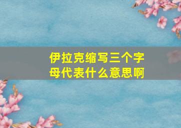 伊拉克缩写三个字母代表什么意思啊