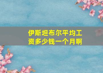 伊斯坦布尔平均工资多少钱一个月啊