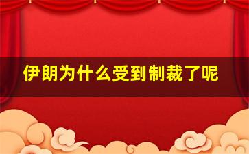 伊朗为什么受到制裁了呢