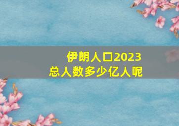 伊朗人口2023总人数多少亿人呢