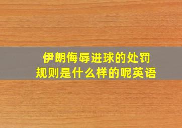 伊朗侮辱进球的处罚规则是什么样的呢英语