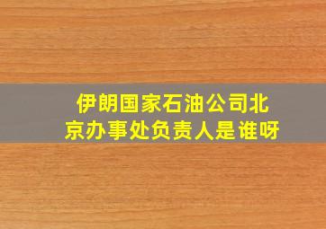 伊朗国家石油公司北京办事处负责人是谁呀