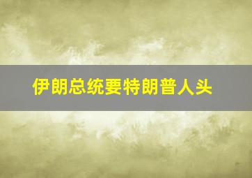 伊朗总统要特朗普人头