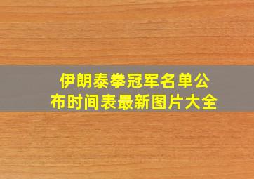 伊朗泰拳冠军名单公布时间表最新图片大全