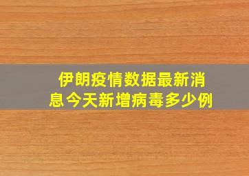 伊朗疫情数据最新消息今天新增病毒多少例