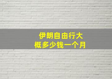 伊朗自由行大概多少钱一个月