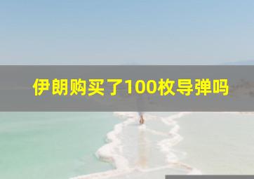 伊朗购买了100枚导弹吗