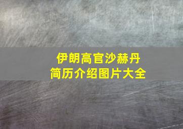 伊朗高官沙赫丹简历介绍图片大全