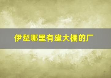 伊犁哪里有建大棚的厂