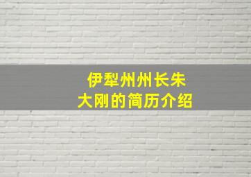 伊犁州州长朱大刚的简历介绍