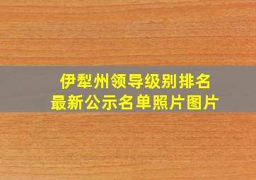 伊犁州领导级别排名最新公示名单照片图片