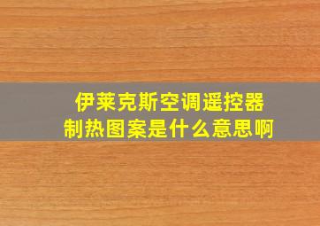 伊莱克斯空调遥控器制热图案是什么意思啊