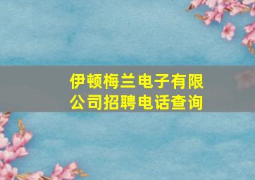 伊顿梅兰电子有限公司招聘电话查询