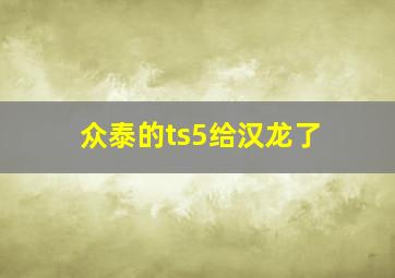 众泰的ts5给汉龙了