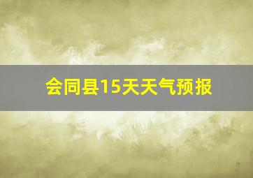 会同县15天天气预报