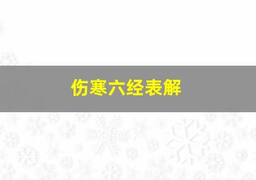 伤寒六经表解