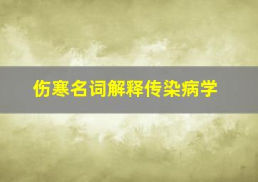 伤寒名词解释传染病学