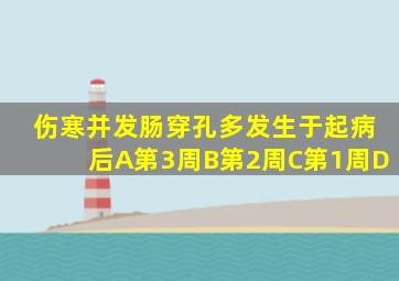 伤寒并发肠穿孔多发生于起病后A第3周B第2周C第1周D