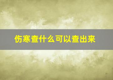 伤寒查什么可以查出来