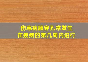 伤寒病肠穿孔常发生在疾病的第几周内进行