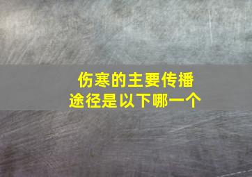 伤寒的主要传播途径是以下哪一个