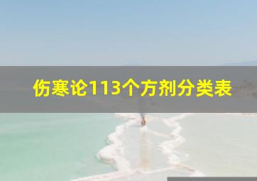 伤寒论113个方剂分类表