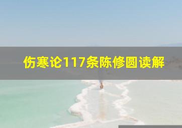 伤寒论117条陈修圆读解