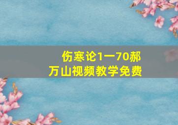 伤寒论1一70郝万山视频教学免费