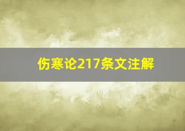 伤寒论217条文注解