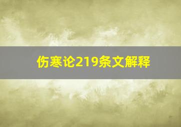 伤寒论219条文解释