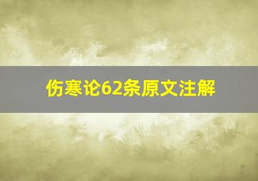 伤寒论62条原文注解