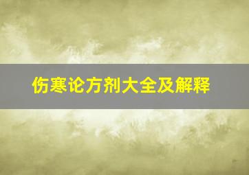 伤寒论方剂大全及解释