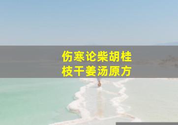 伤寒论柴胡桂枝干姜汤原方